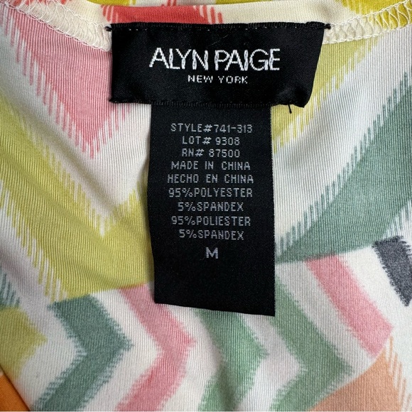 SOLD Alyn Paige New York Sleeveless Midi Dress Medium A-Line Geometric Print - Picture 7 of 9